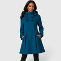 Monvaline | Women’s Double Breasted High Neck A-Line Winter Coat