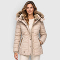 Monvaline | Women’s Faux Fur Winter Coat – Hooded Warm Outerwear