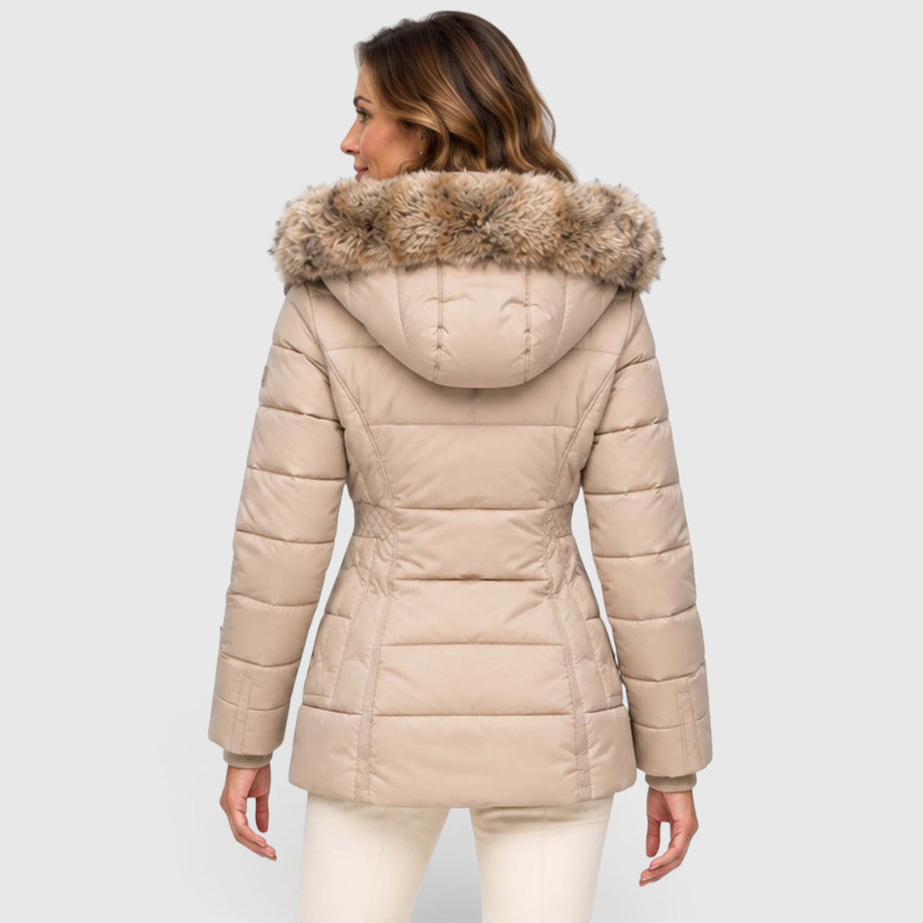 Monvaline | Women’s Faux Fur Winter Coat – Hooded Warm Outerwear