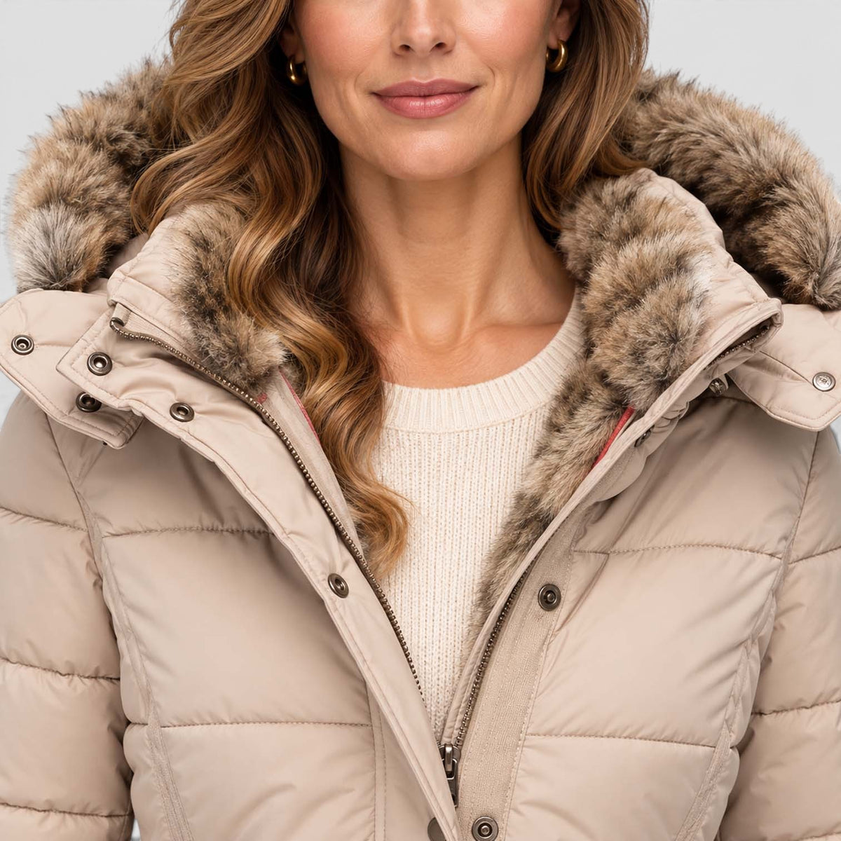 Monvaline | Women’s Faux Fur Winter Coat – Hooded Warm Outerwear