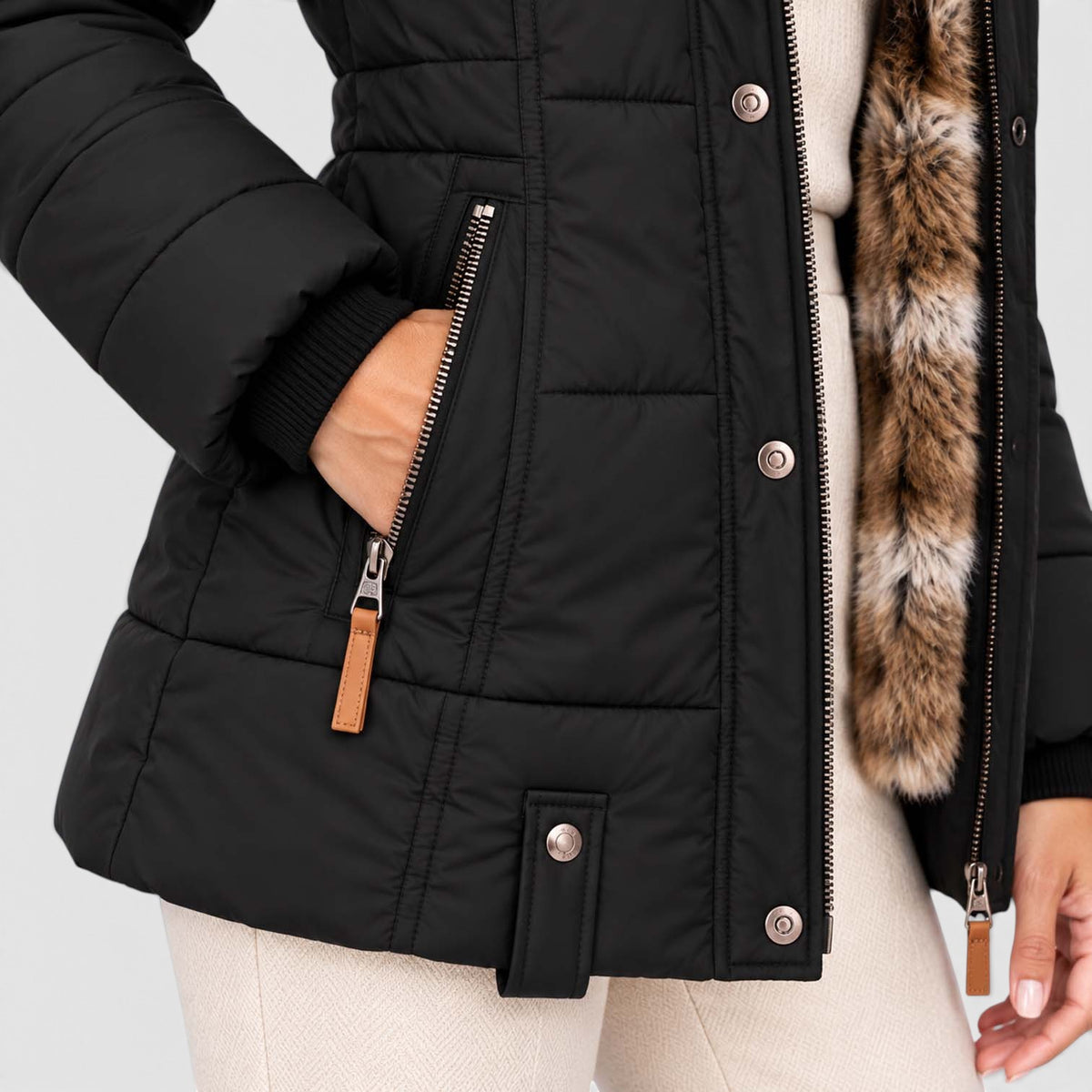 Monvaline | Women’s Faux Fur Winter Coat – Hooded Warm Outerwear