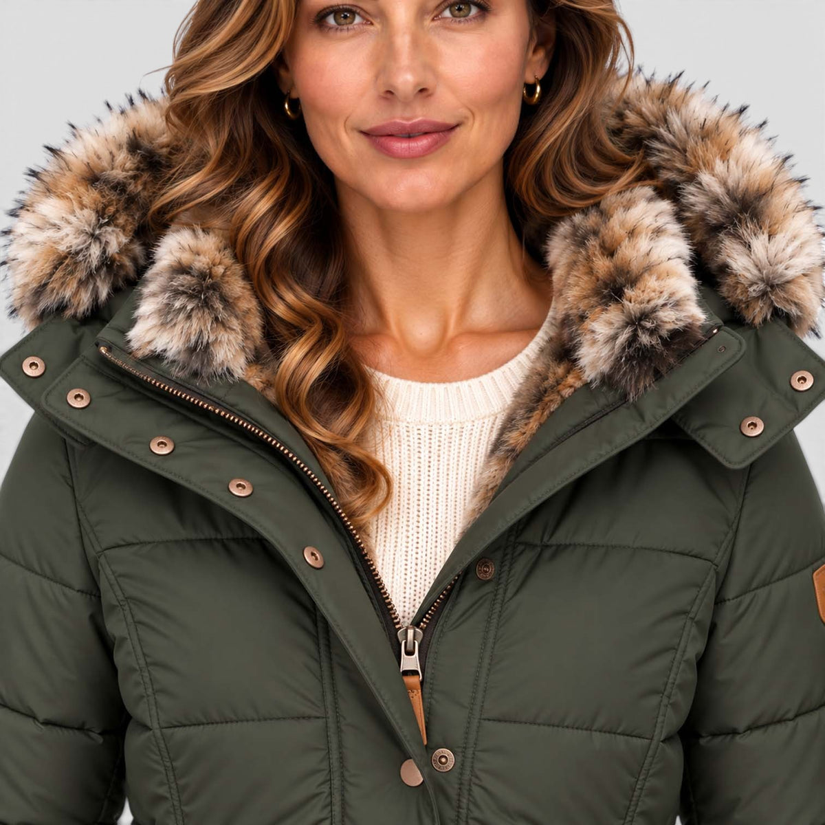 Monvaline | Women’s Faux Fur Winter Coat – Hooded Warm Outerwear