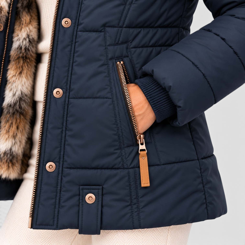 Monvaline | Women’s Faux Fur Winter Coat – Hooded Warm Outerwear