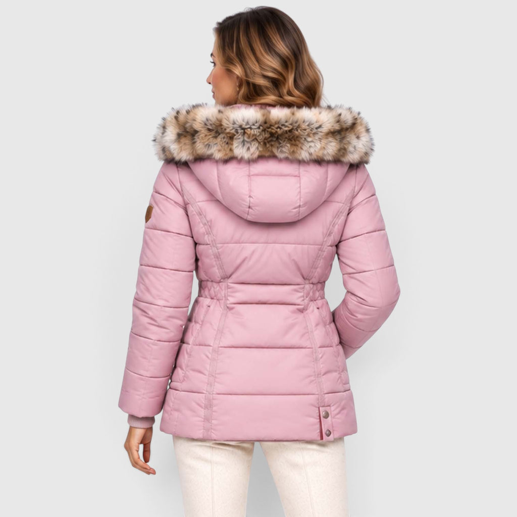 Monvaline | Women’s Faux Fur Winter Coat – Hooded Warm Outerwear