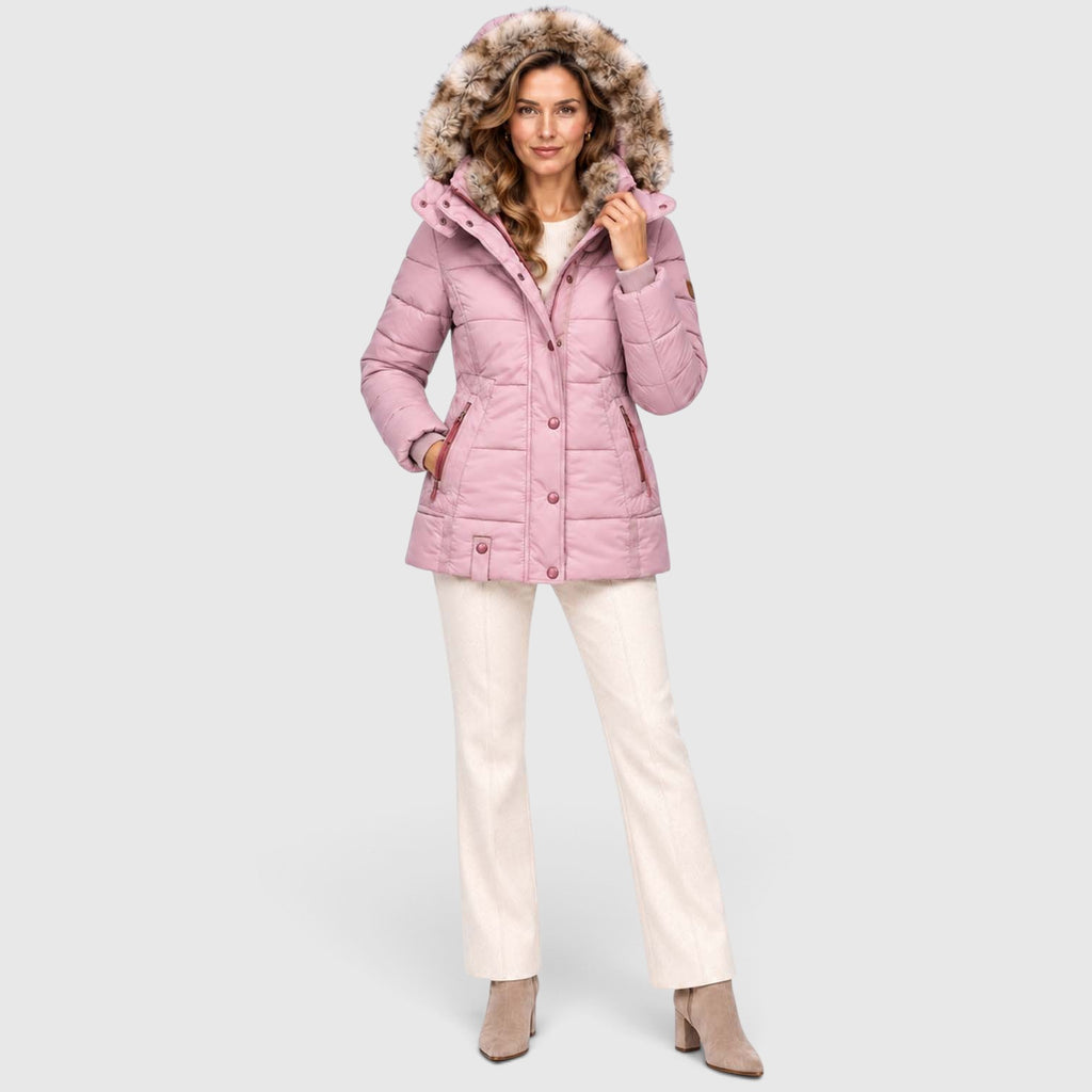 Monvaline | Women’s Faux Fur Winter Coat – Hooded Warm Outerwear