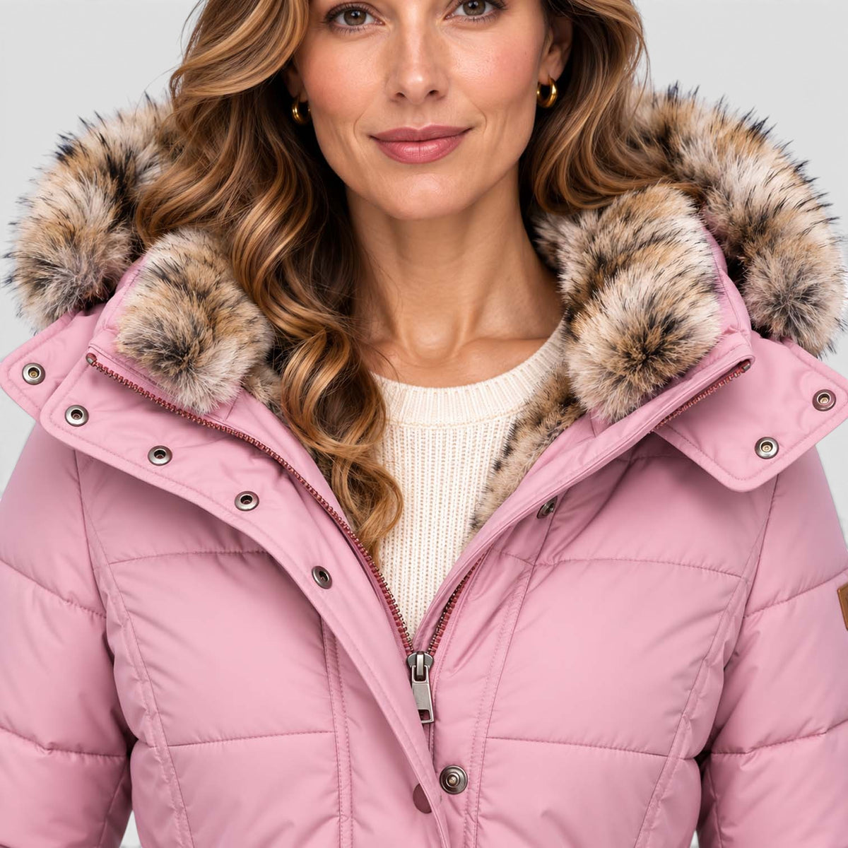 Monvaline | Women’s Faux Fur Winter Coat – Hooded Warm Outerwear