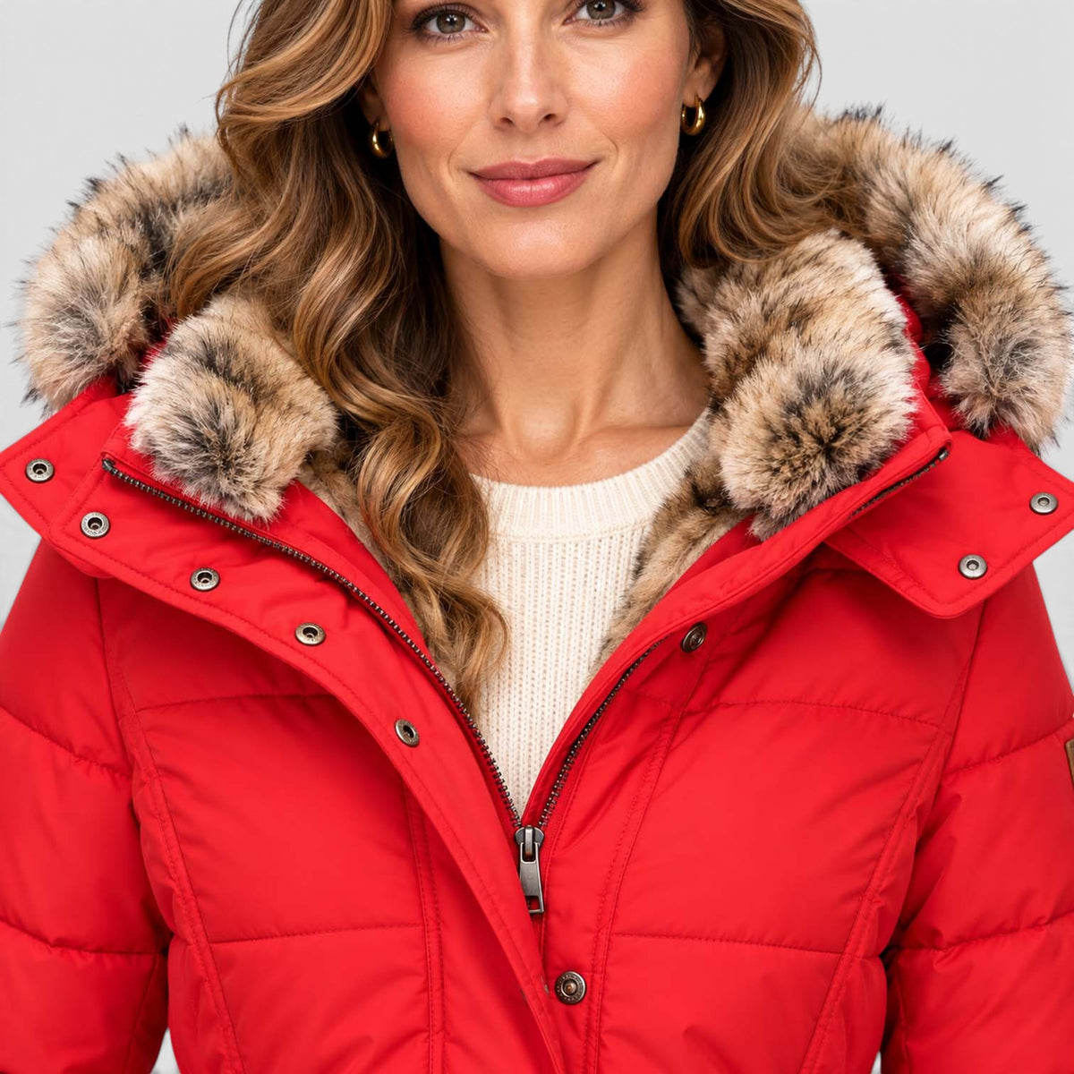 Monvaline | Women’s Faux Fur Winter Coat – Hooded Warm Outerwear