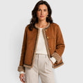 Monvaline | Women’s Faux Shearling Jacket for Winter Warmth and Comfort