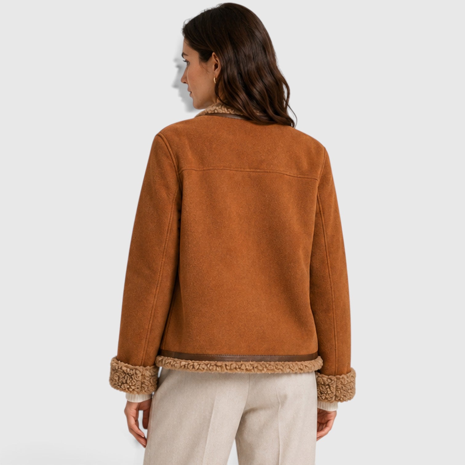 Monvaline | Women’s Faux Shearling Jacket for Winter Warmth and Comfort