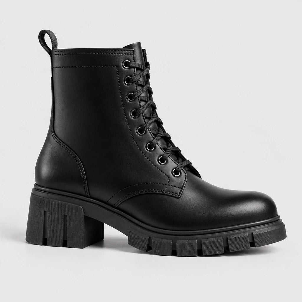Monvaline | Women’s Full Grain Leather Boots with Block Heel