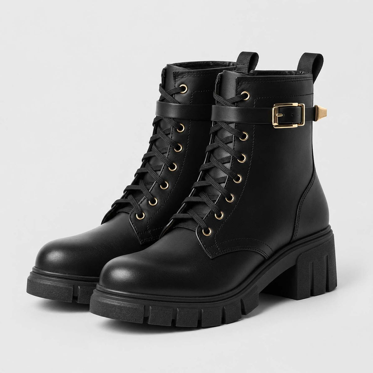 Monvaline | Women’s Full Grain Leather Boots with Block Heel