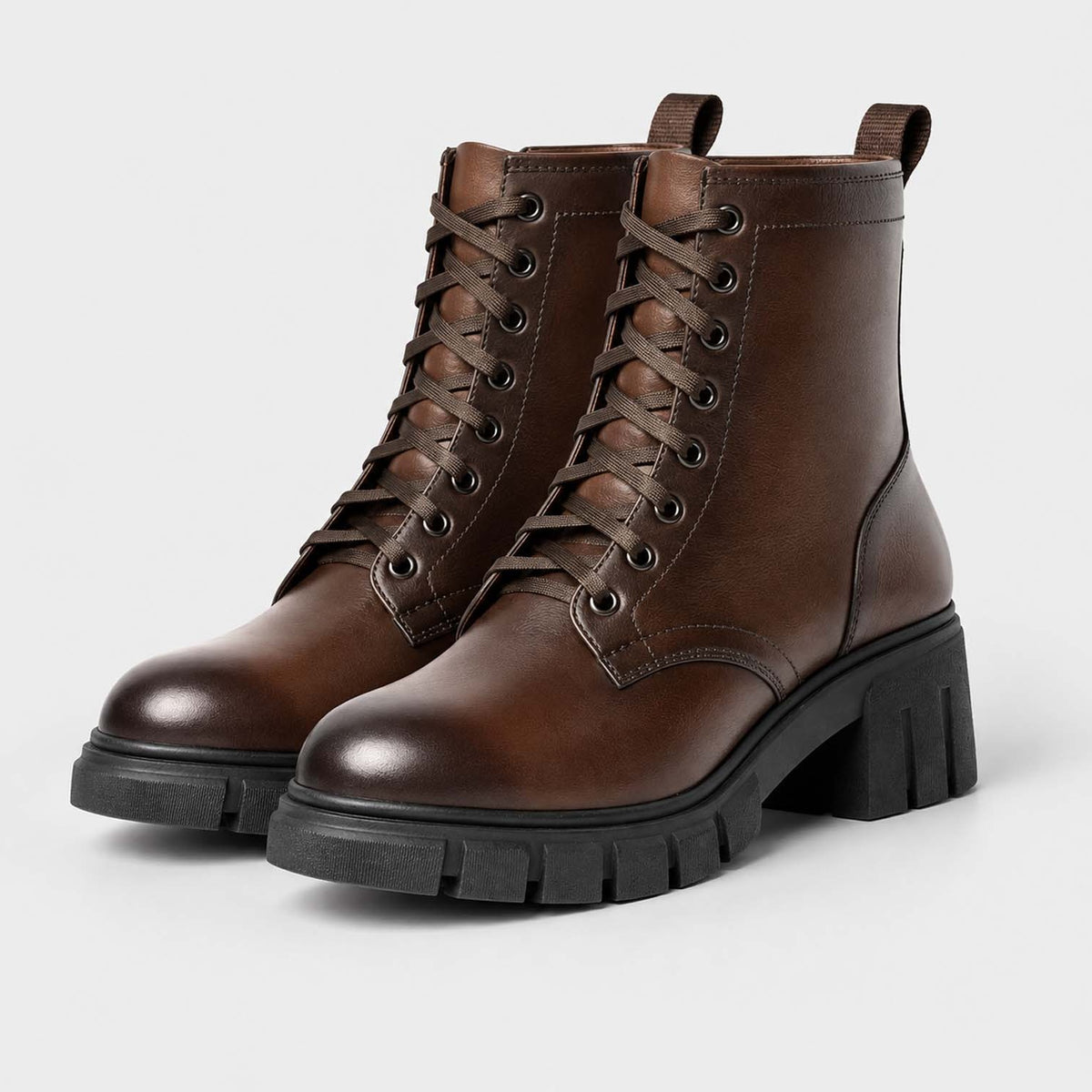Monvaline | Women’s Full Grain Leather Boots with Block Heel