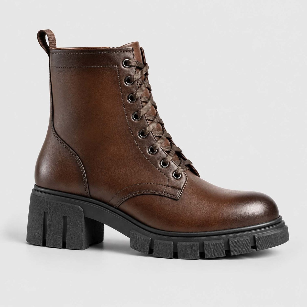 Monvaline | Women’s Full Grain Leather Boots with Block Heel