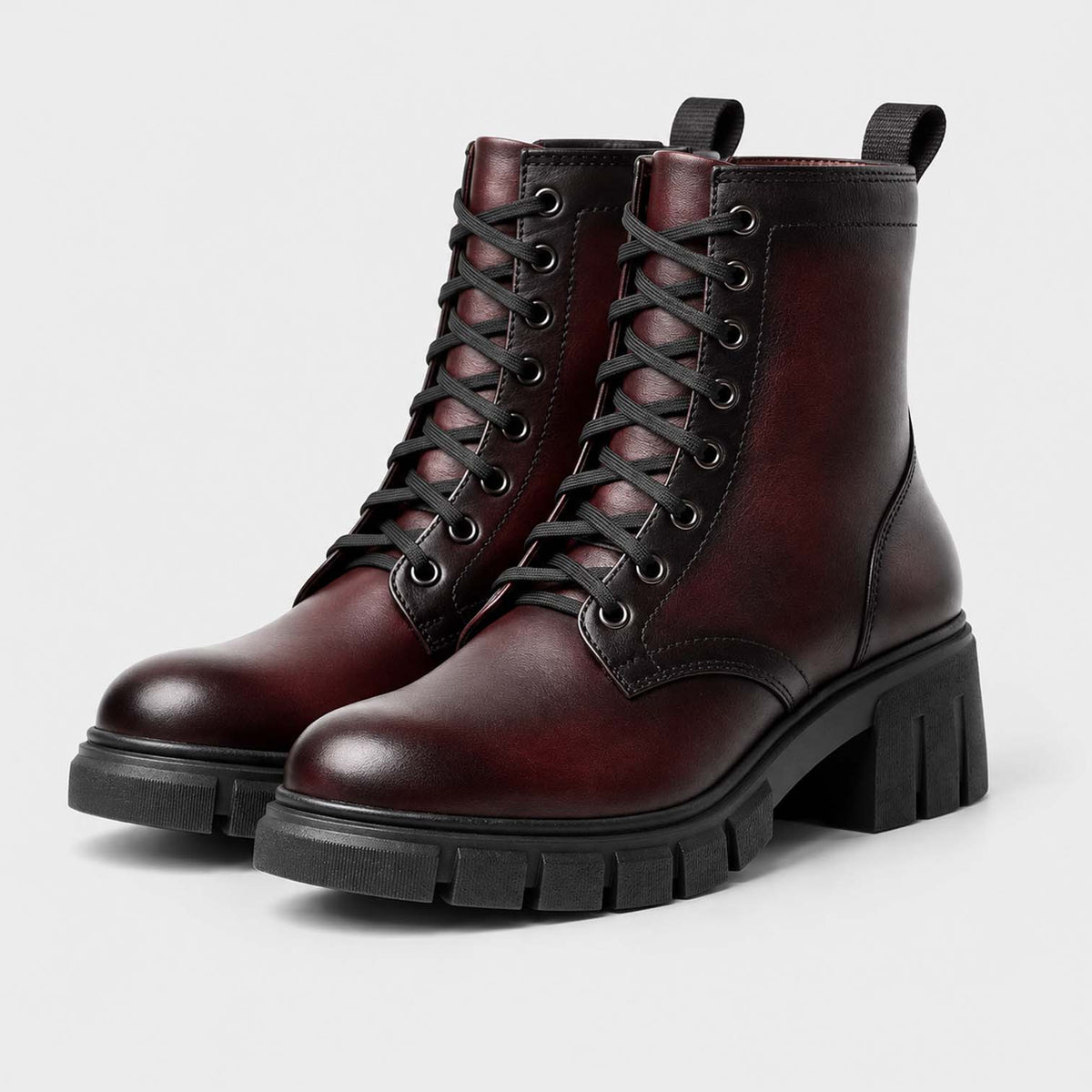 Monvaline | Women’s Full Grain Leather Boots with Block Heel