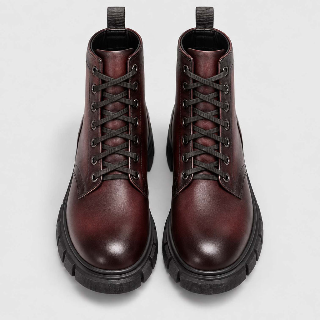Monvaline | Women’s Full Grain Leather Boots with Block Heel