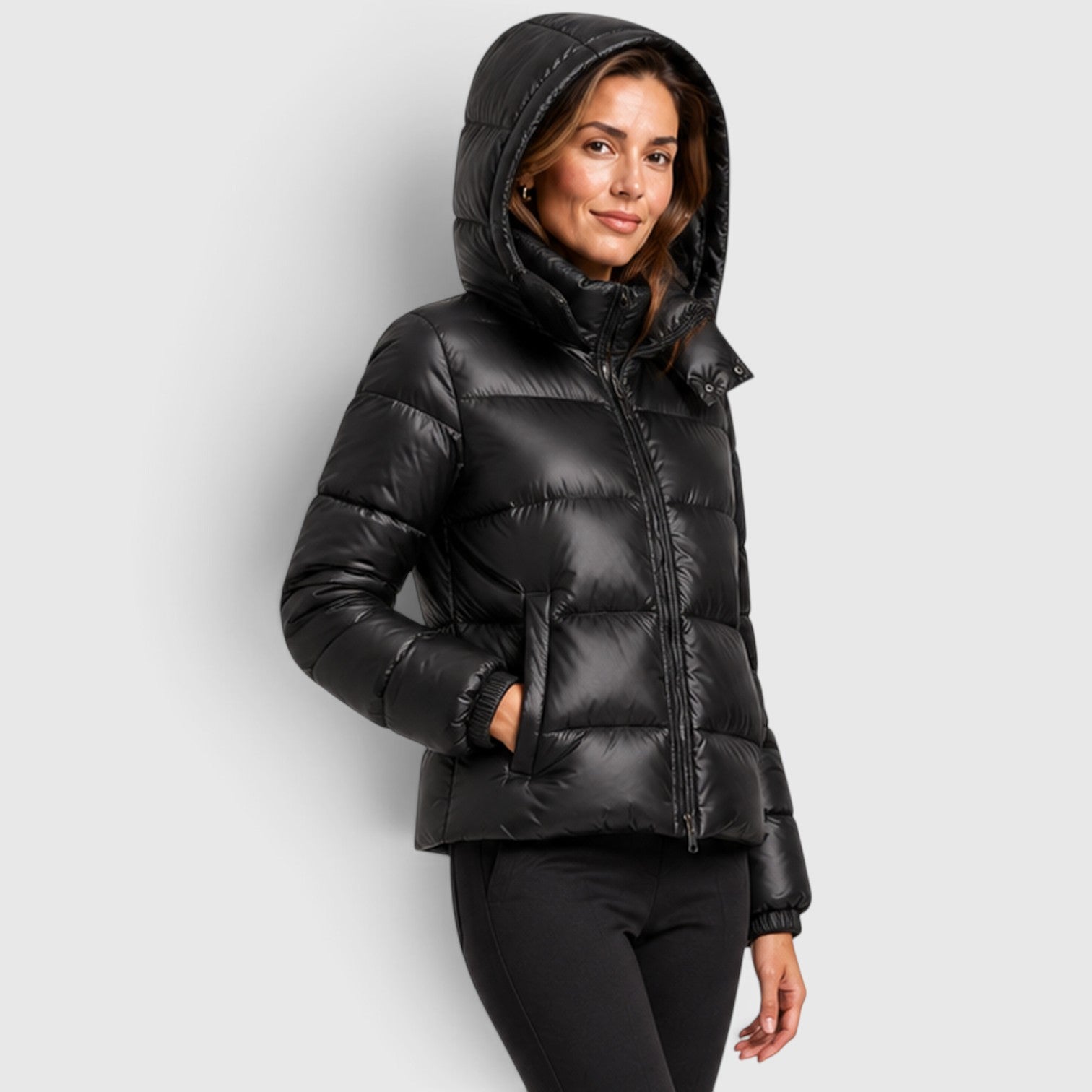 Monvaline | Women’s Hooded Puffer Jacket – Lightweight Quilted Winter Coat