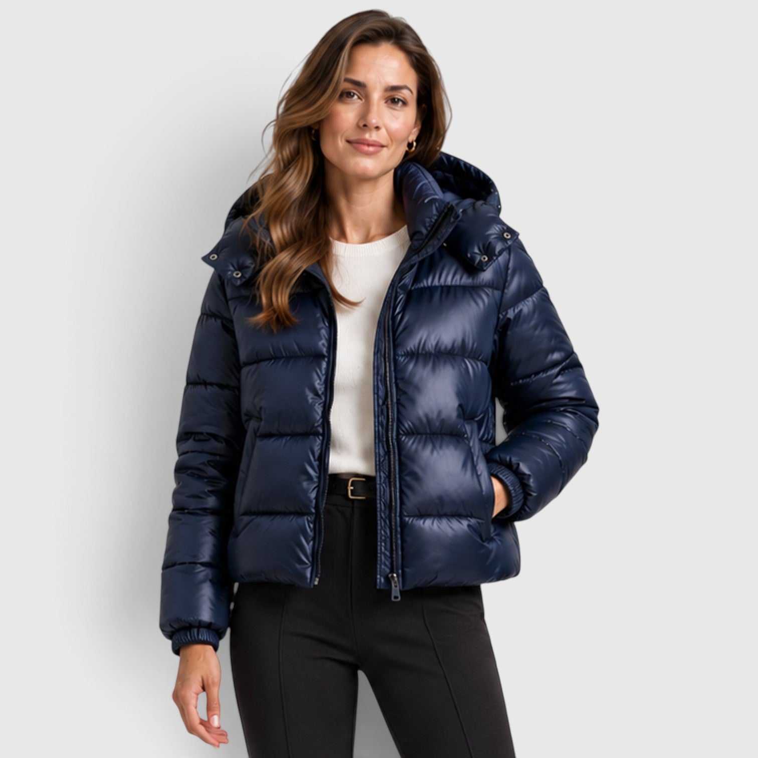 Monvaline | Women’s Hooded Puffer Jacket – Lightweight Quilted Winter Coat