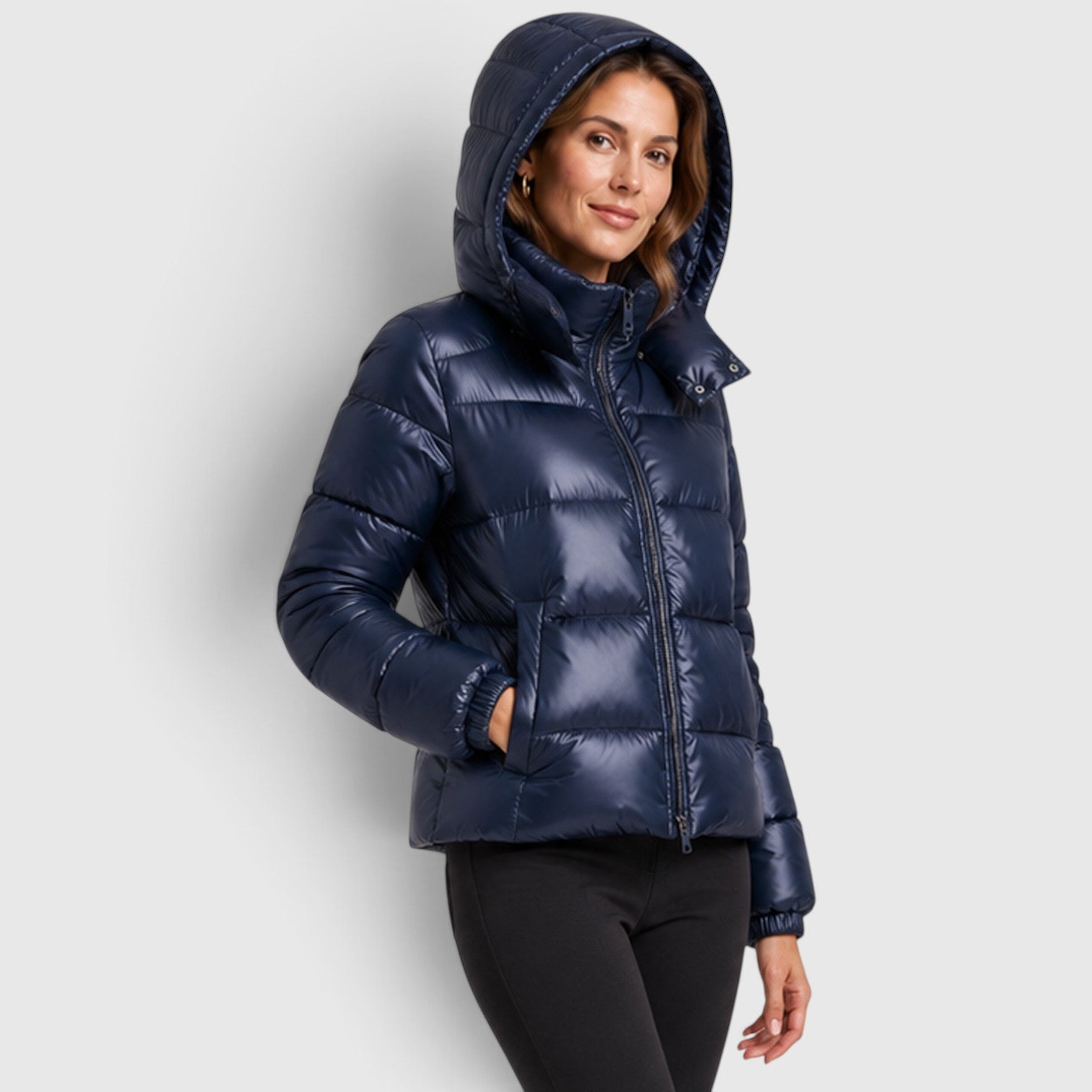 Monvaline | Women’s Hooded Puffer Jacket – Lightweight Quilted Winter Coat