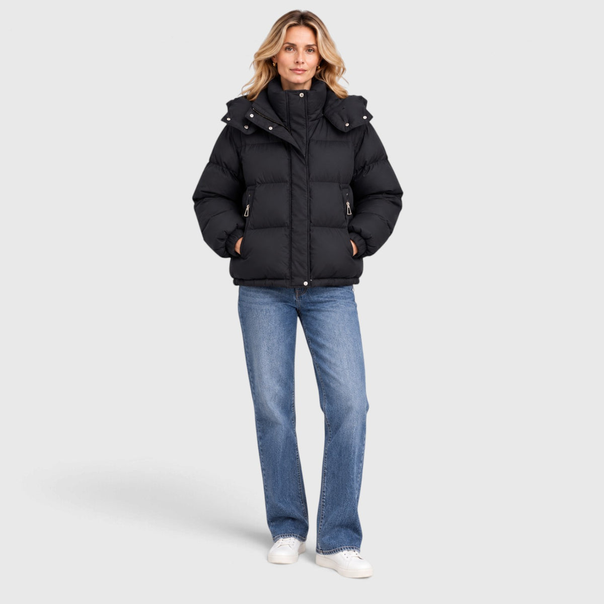 Monvaline | Women’s Hooded Puffer Jacket - Padded Warm Casual Outdoor