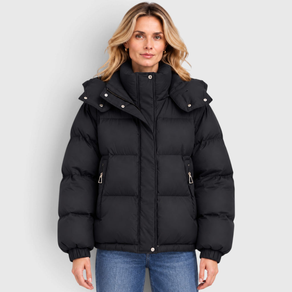 Monvaline | Women’s Hooded Puffer Jacket - Padded Warm Casual Outdoor