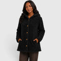 Monvaline | Women’s Hooded Teddy Fleece Cardigan – Soft Plush Button-Up
