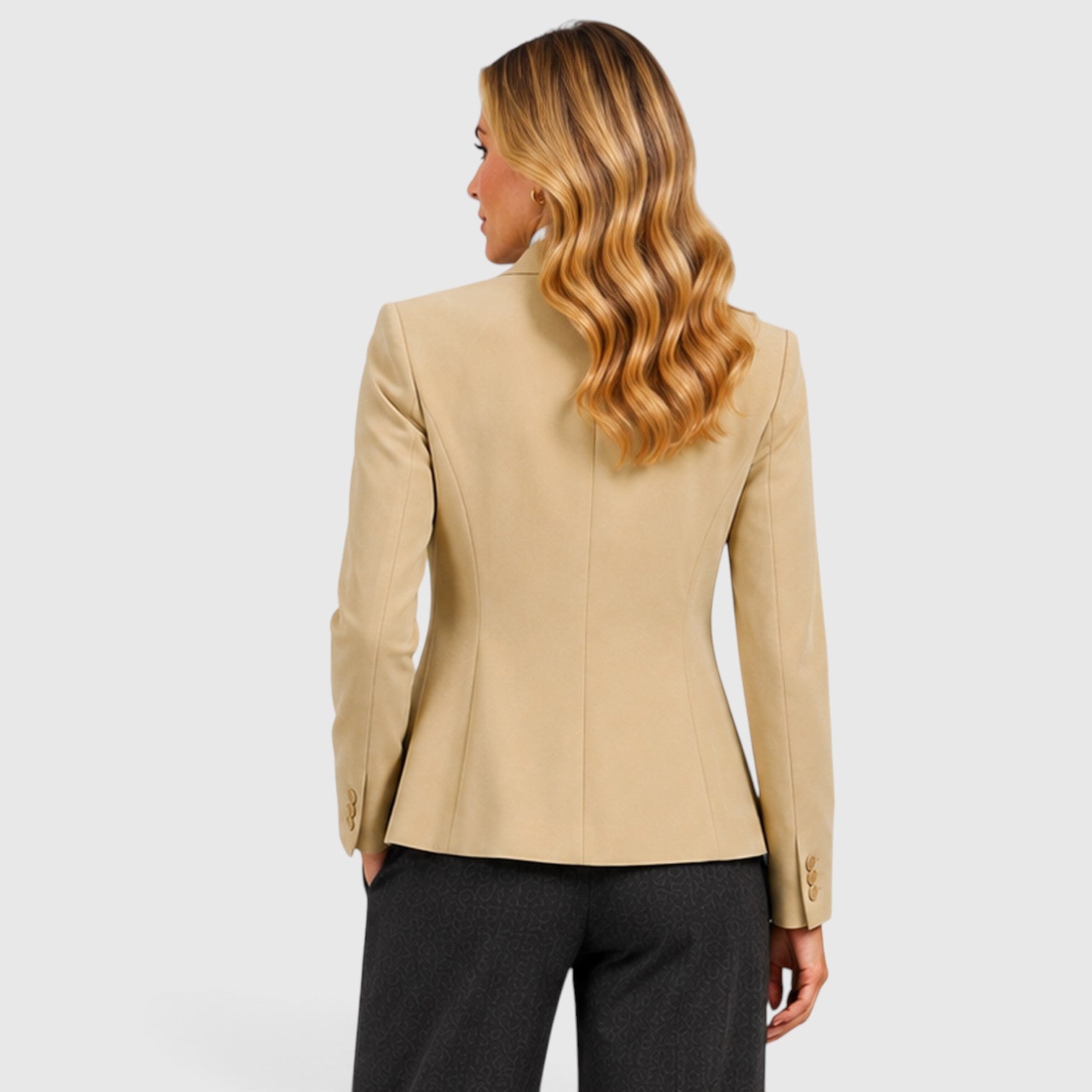 Monvaline | Women’s Knit Blazer with Stretch Comfort for Smart Casual Wear