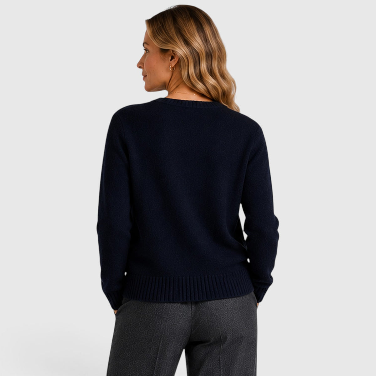 Monvaline | Women’s Knit Cardigan – Soft Button-Up Round Neck Sweater