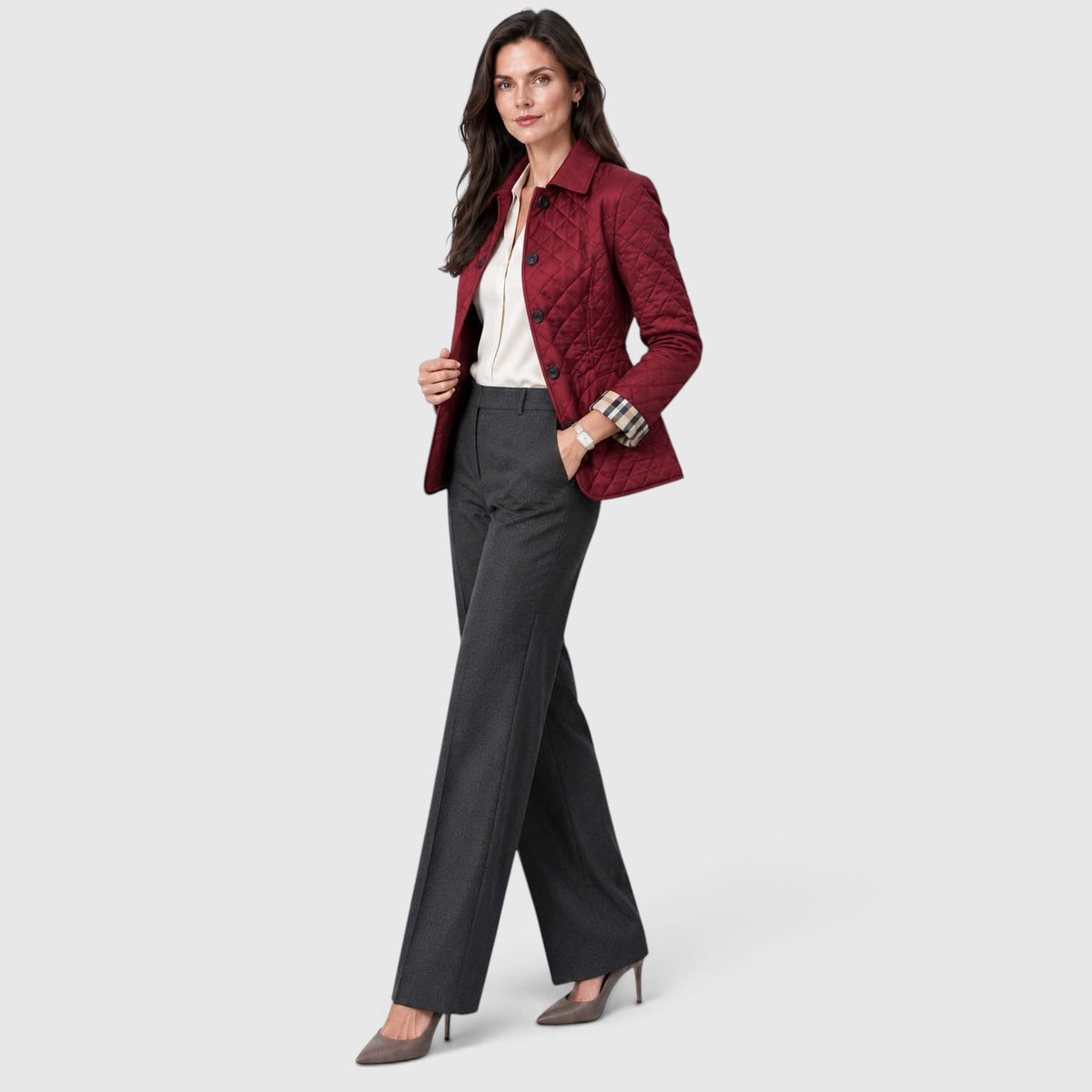 Monvaline | Women’s Lightweight Quilted Coat for Cool Weather and City Wear