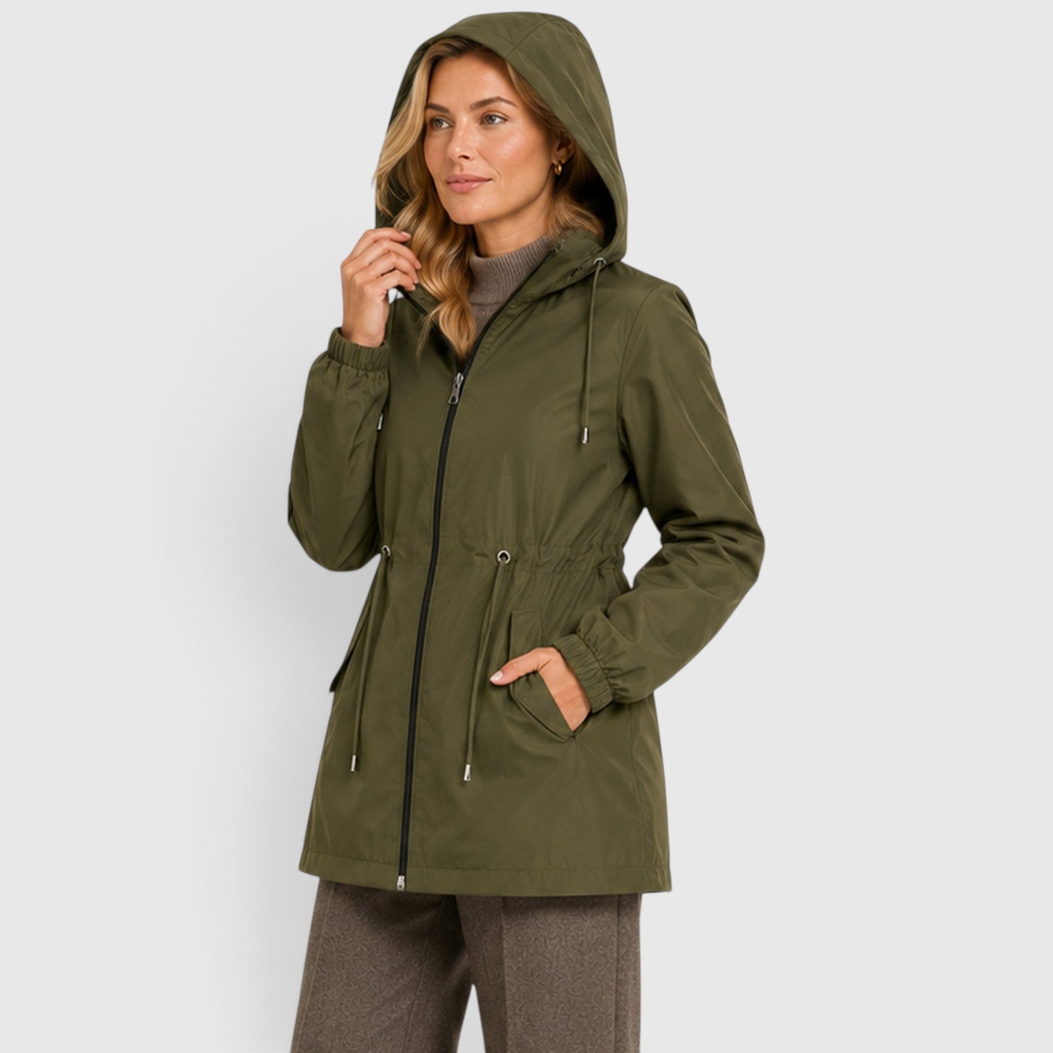 Monvaline | Women’s Lightweight Waterproof Hooded Rain Coat