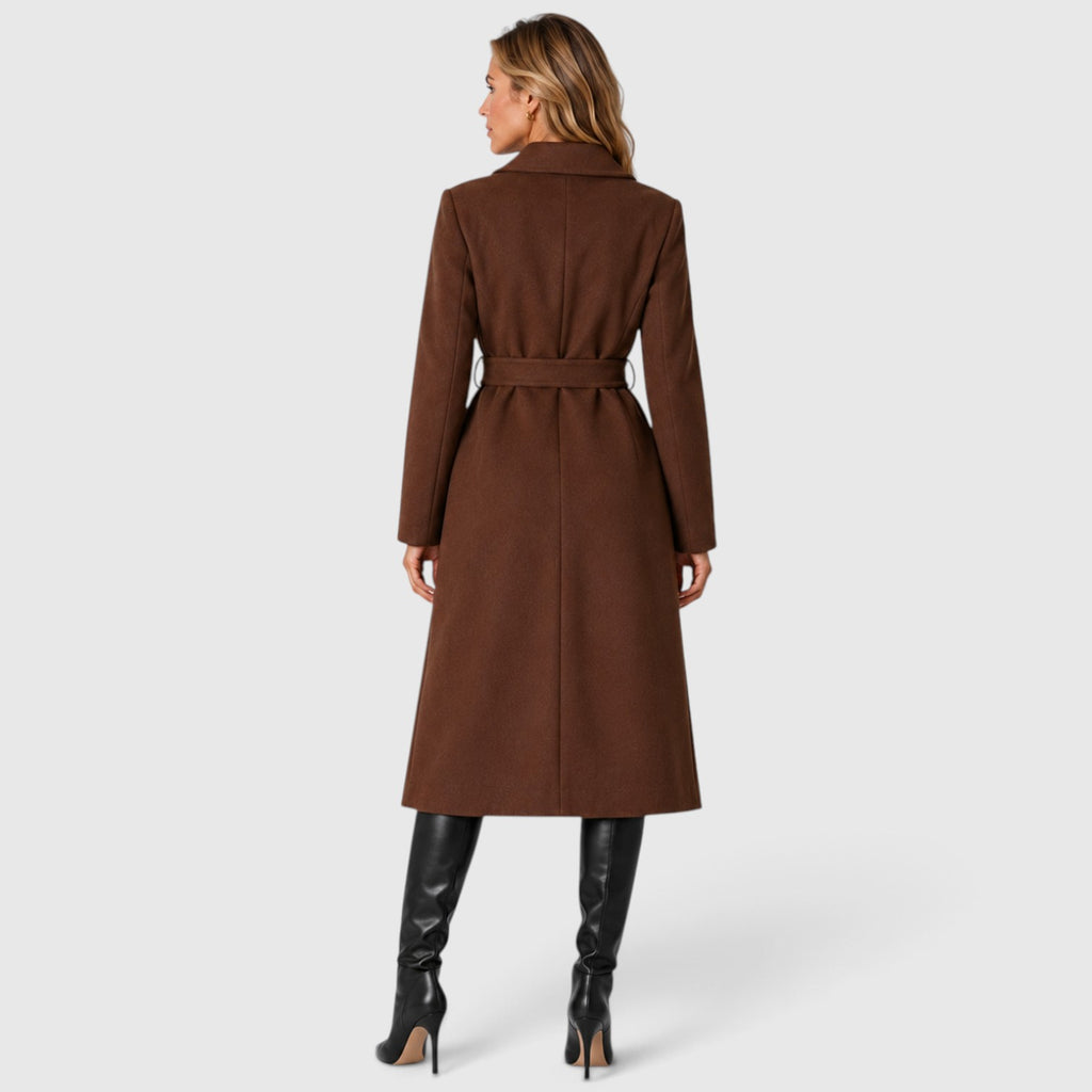 Monvaline | Women’s Long Double Breasted Coat for Cold Weather
