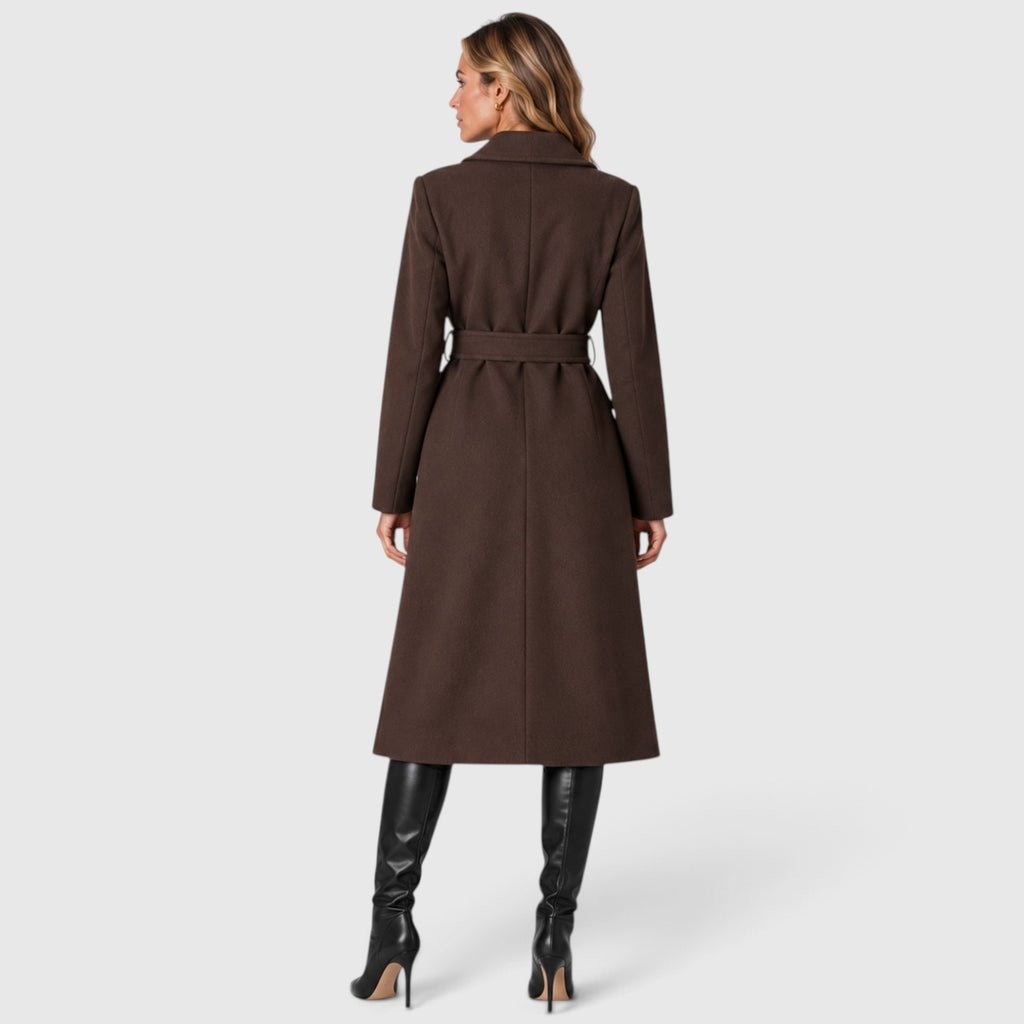 Monvaline | Women’s Long Double Breasted Coat for Cold Weather