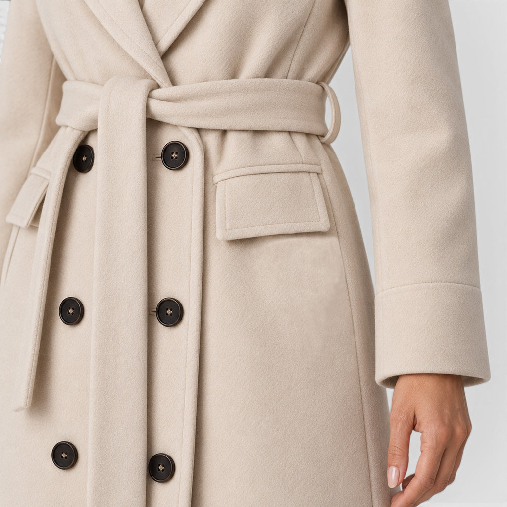 Monvaline | Women’s Long Double Breasted Coat for Cold Weather