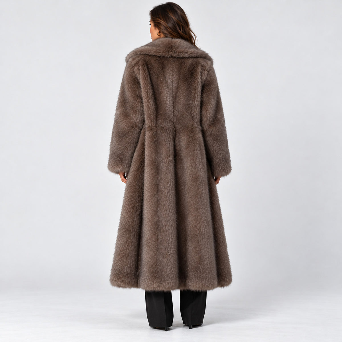 Monvaline | Women’s Long Faux Fur Coat for Cold Weather
