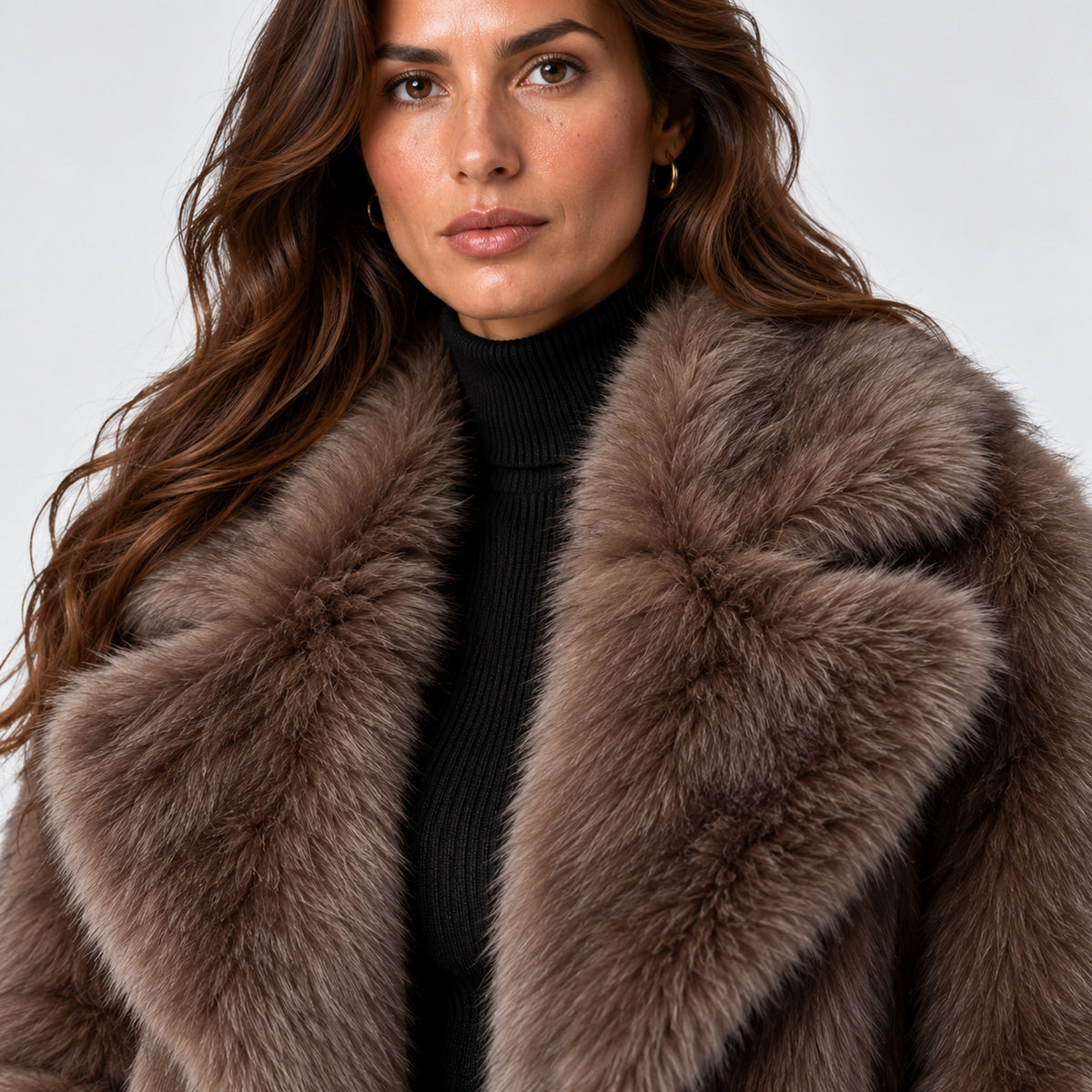 Monvaline | Women’s Long Faux Fur Coat for Cold Weather