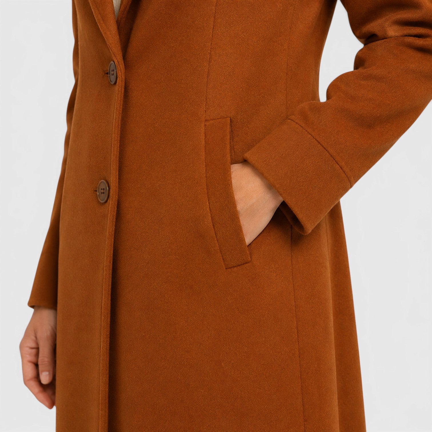 Monvaline | Women’s Loose Fit Long Coat with Lapel Collar for Daily Wear