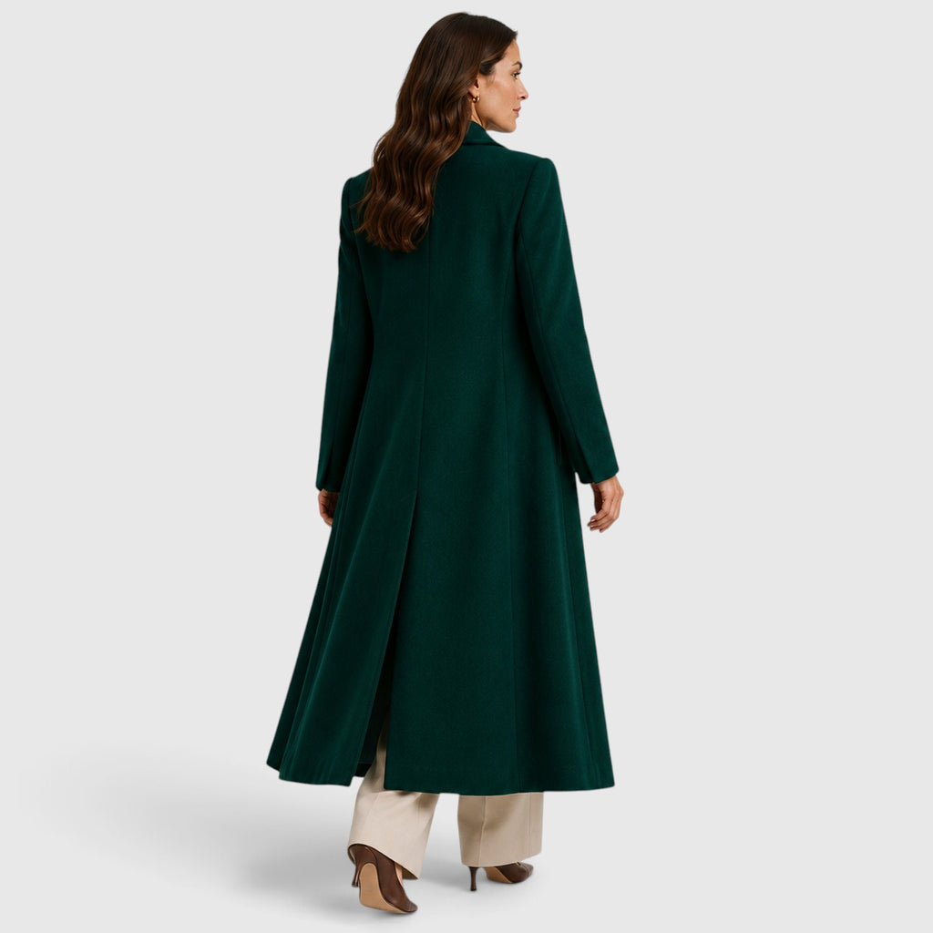 Monvaline | Women’s Loose Fit Long Coat with Lapel Collar for Daily Wear