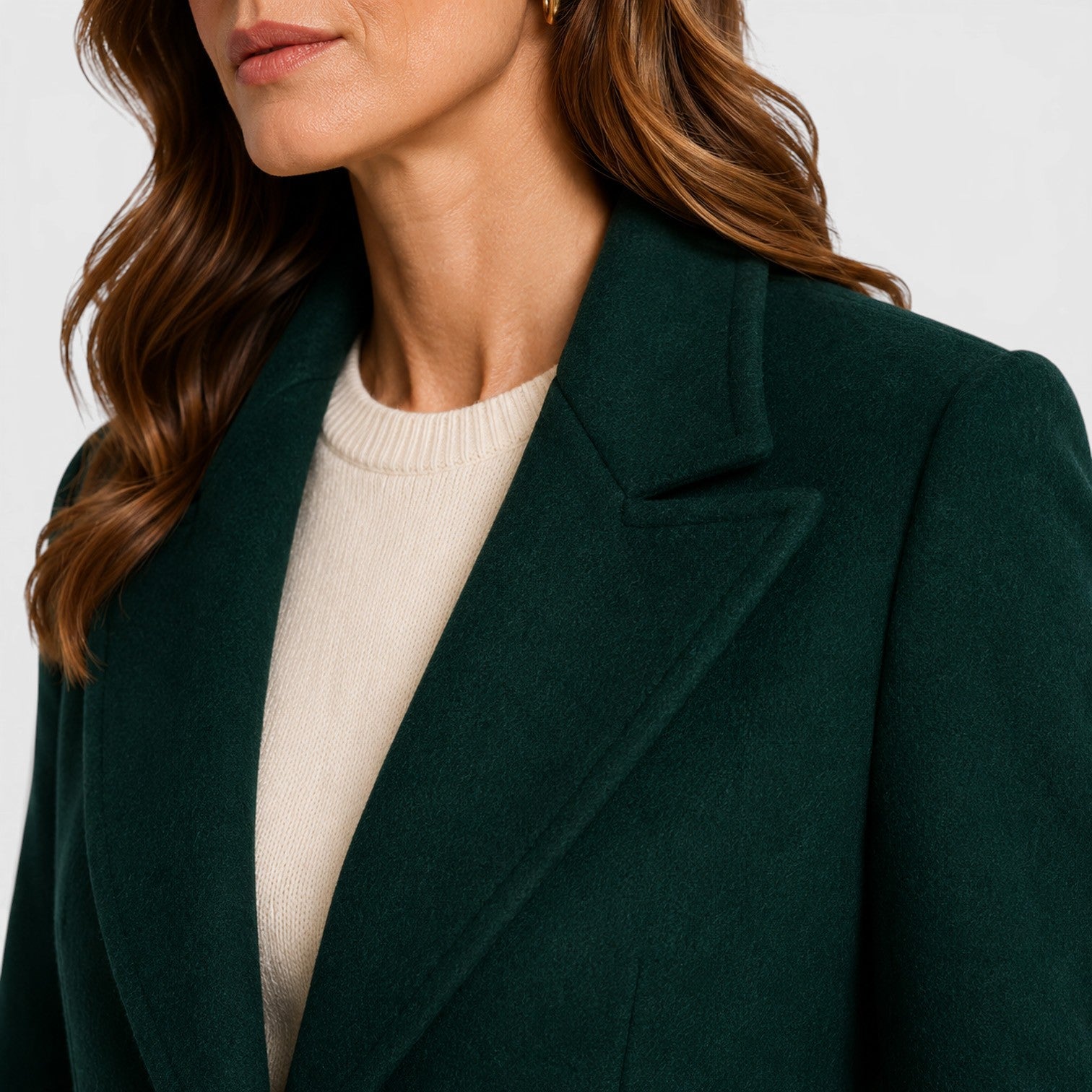 Monvaline | Women’s Loose Fit Long Coat with Lapel Collar for Daily Wear