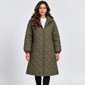 Monvaline | Women’s Mid-Length Winter Coat – Hooded & Quilted