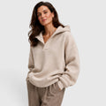Monvaline | Women’s Oversized Open Neck Pullover Hoodie