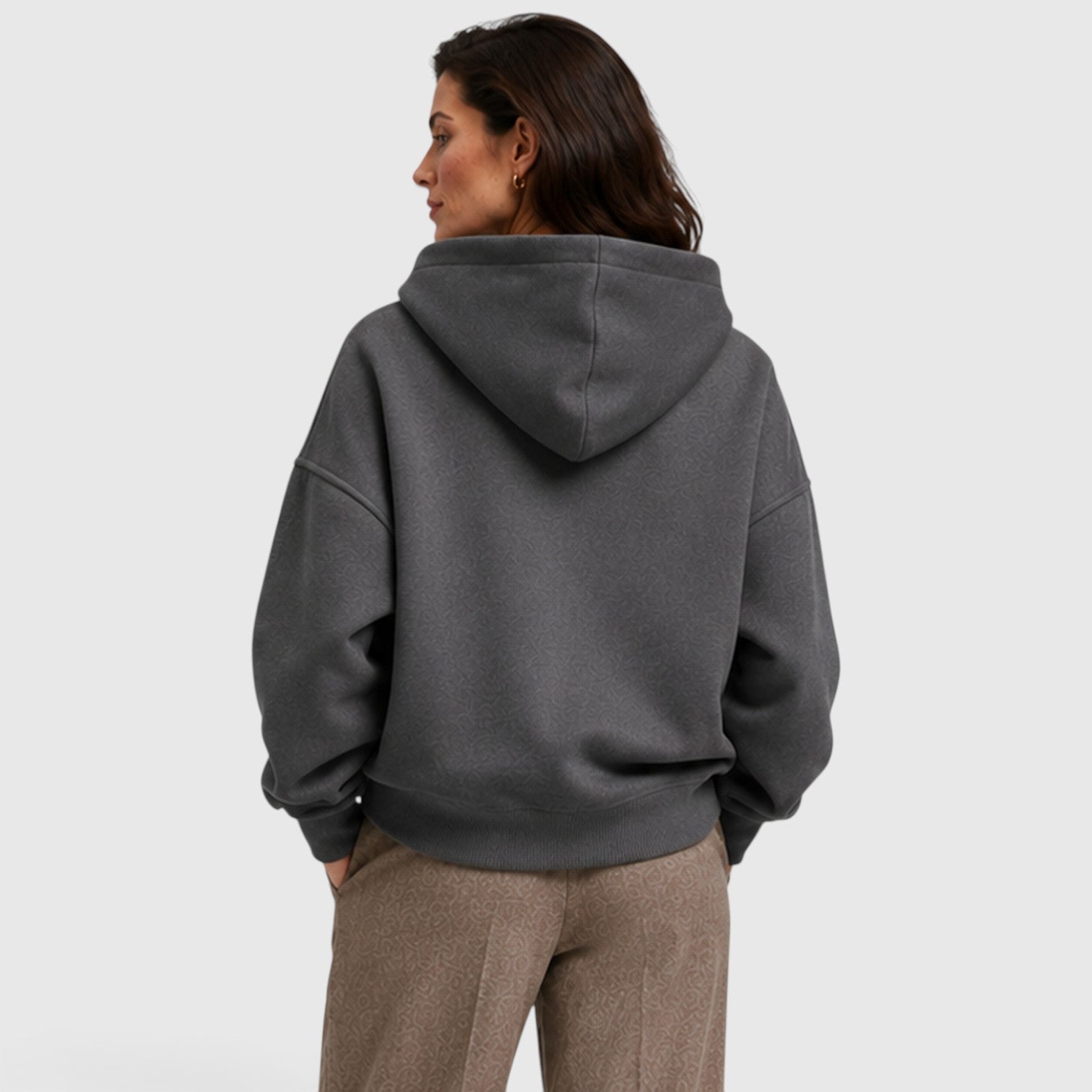 Monvaline | Women’s Oversized Open Neck Pullover Hoodie