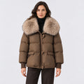 Monvaline | Women’s Puffer Jacket with Faux Fur Collar – Winter Coat