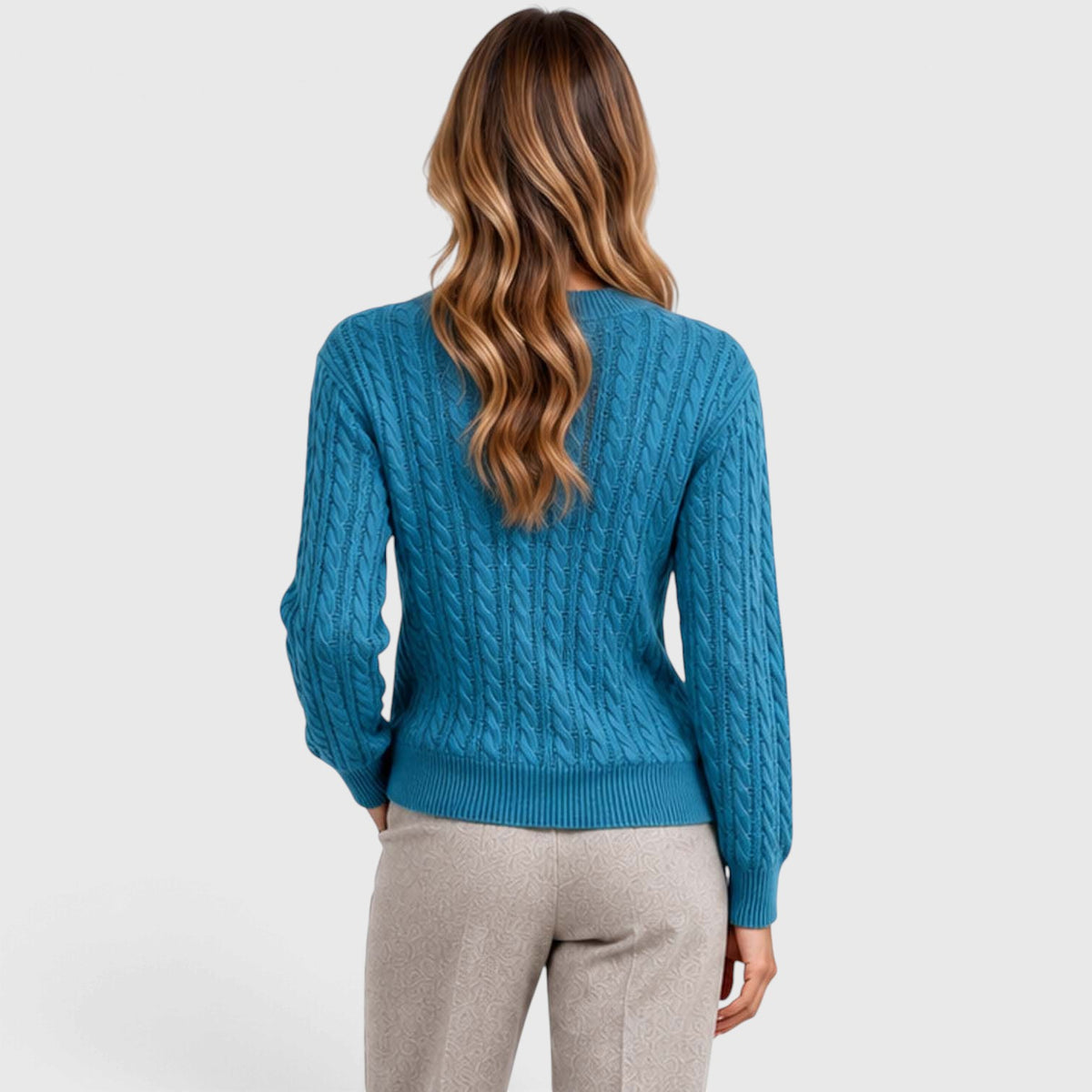 Monvaline | Women’s Ribbed Sweater - Loose Fit Crew Neck Pullover