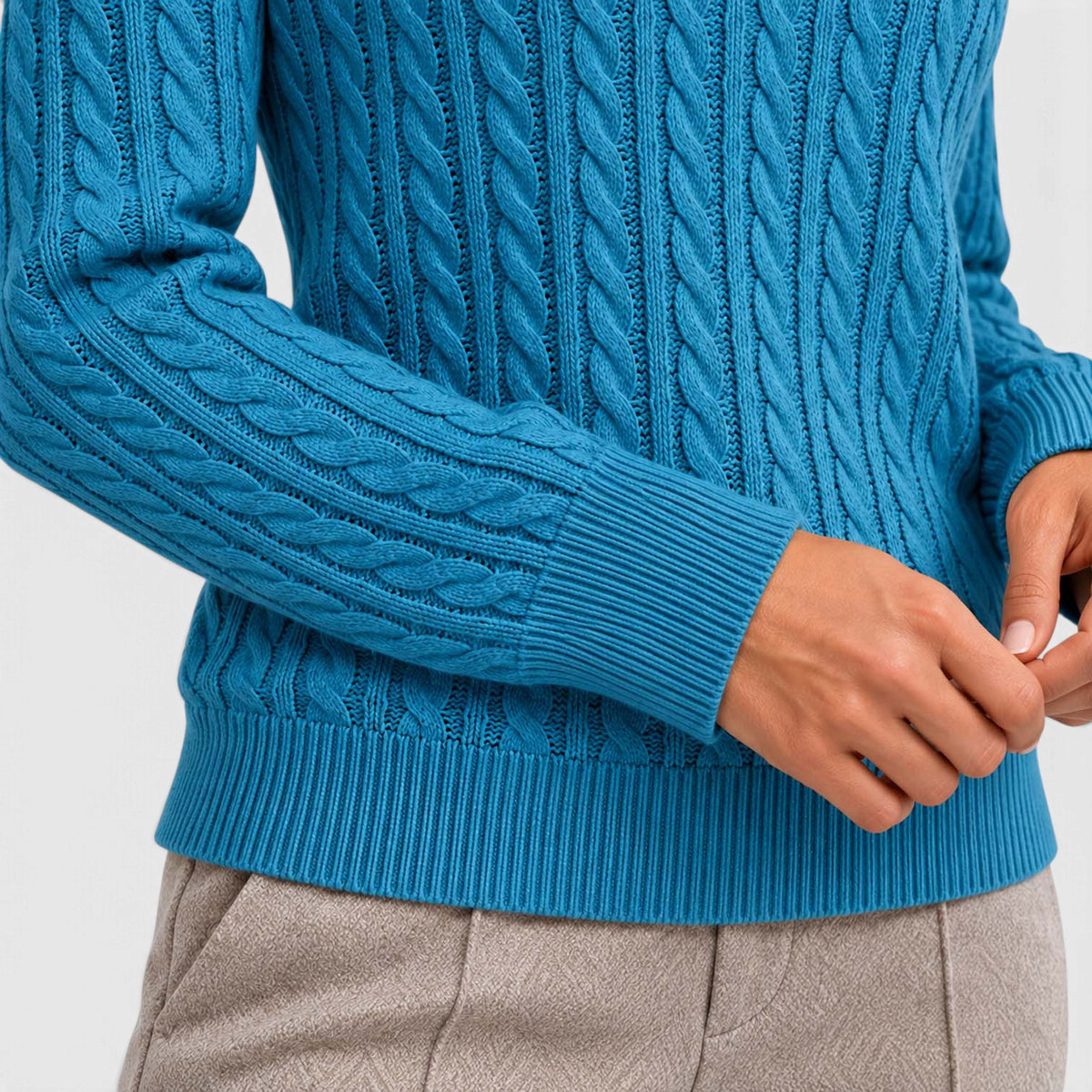 Monvaline | Women’s Ribbed Sweater - Loose Fit Crew Neck Pullover