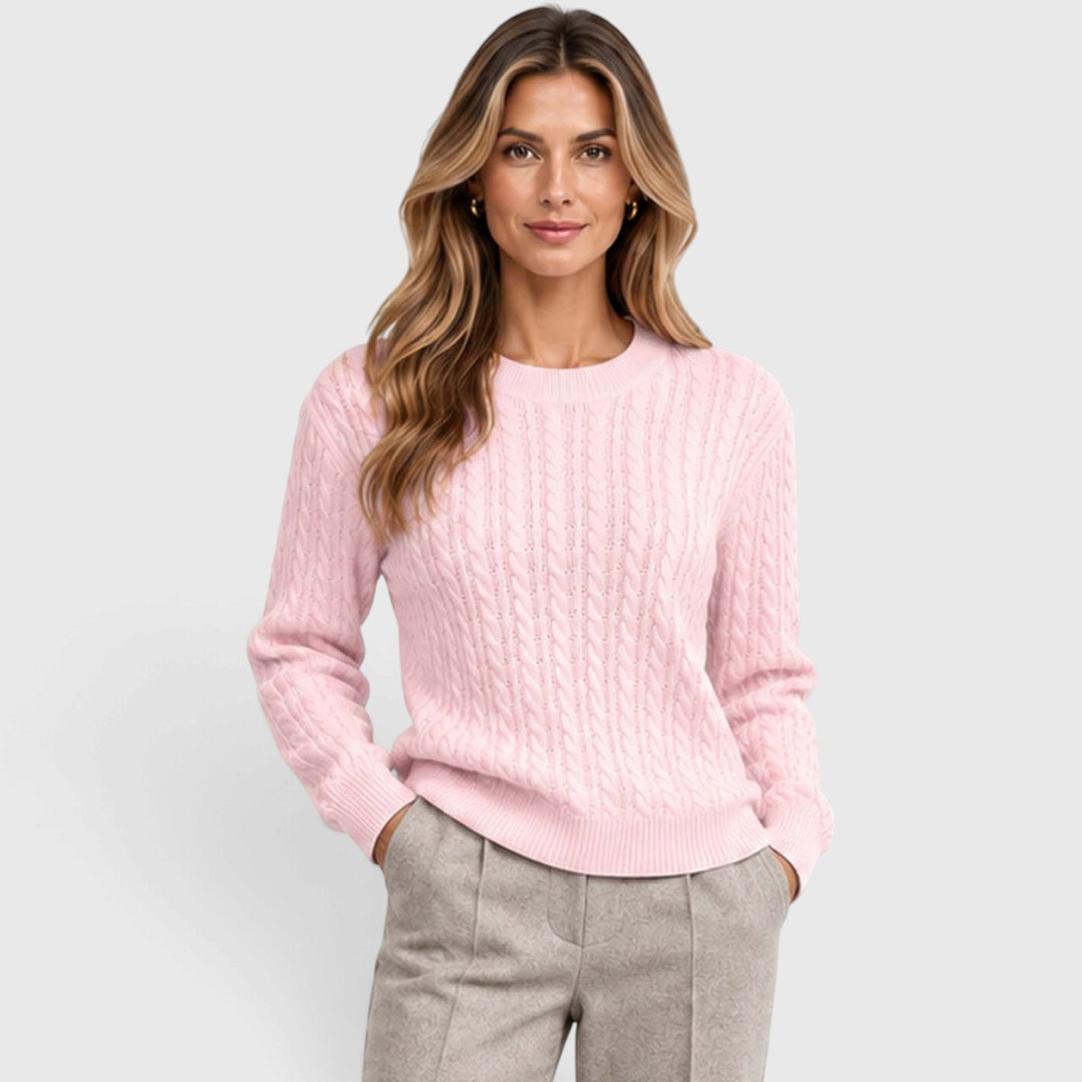 Monvaline | Women’s Ribbed Sweater - Loose Fit Crew Neck Pullover