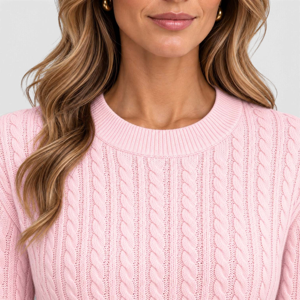 Monvaline | Women’s Ribbed Sweater - Loose Fit Crew Neck Pullover