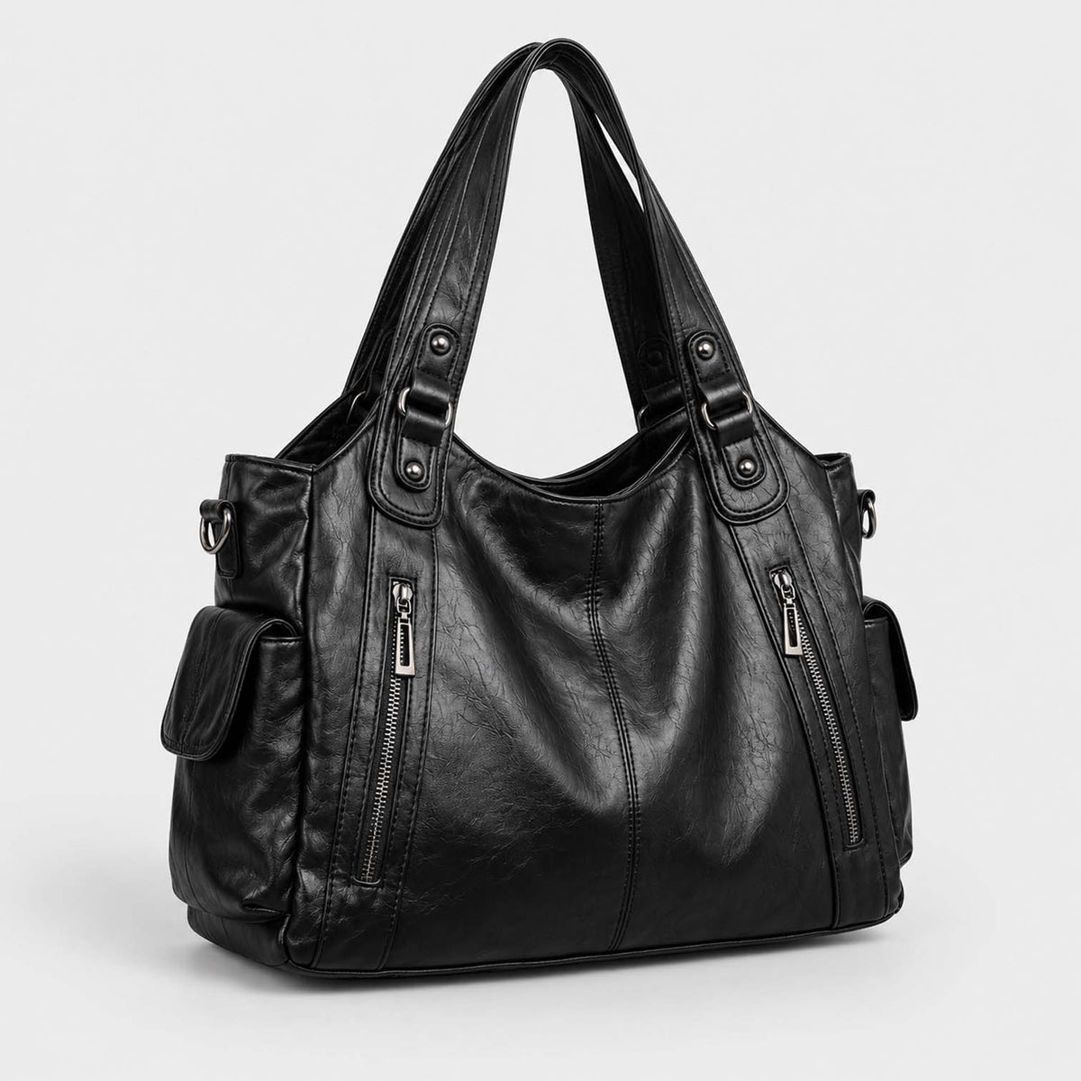 Monvaline | Women’s Shoulder Bag – Slouchy Faux Leather Hobo
