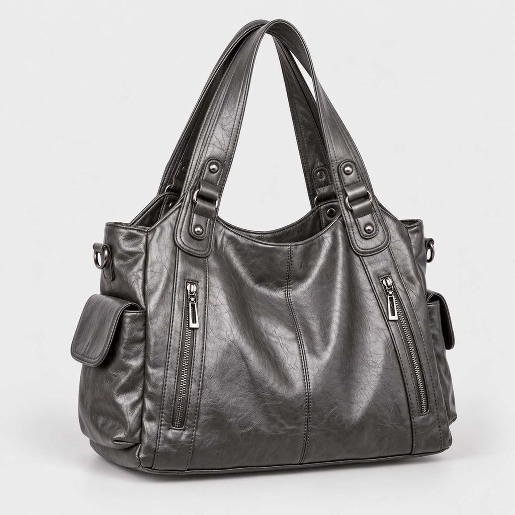 Monvaline | Women’s Shoulder Bag – Slouchy Faux Leather Hobo