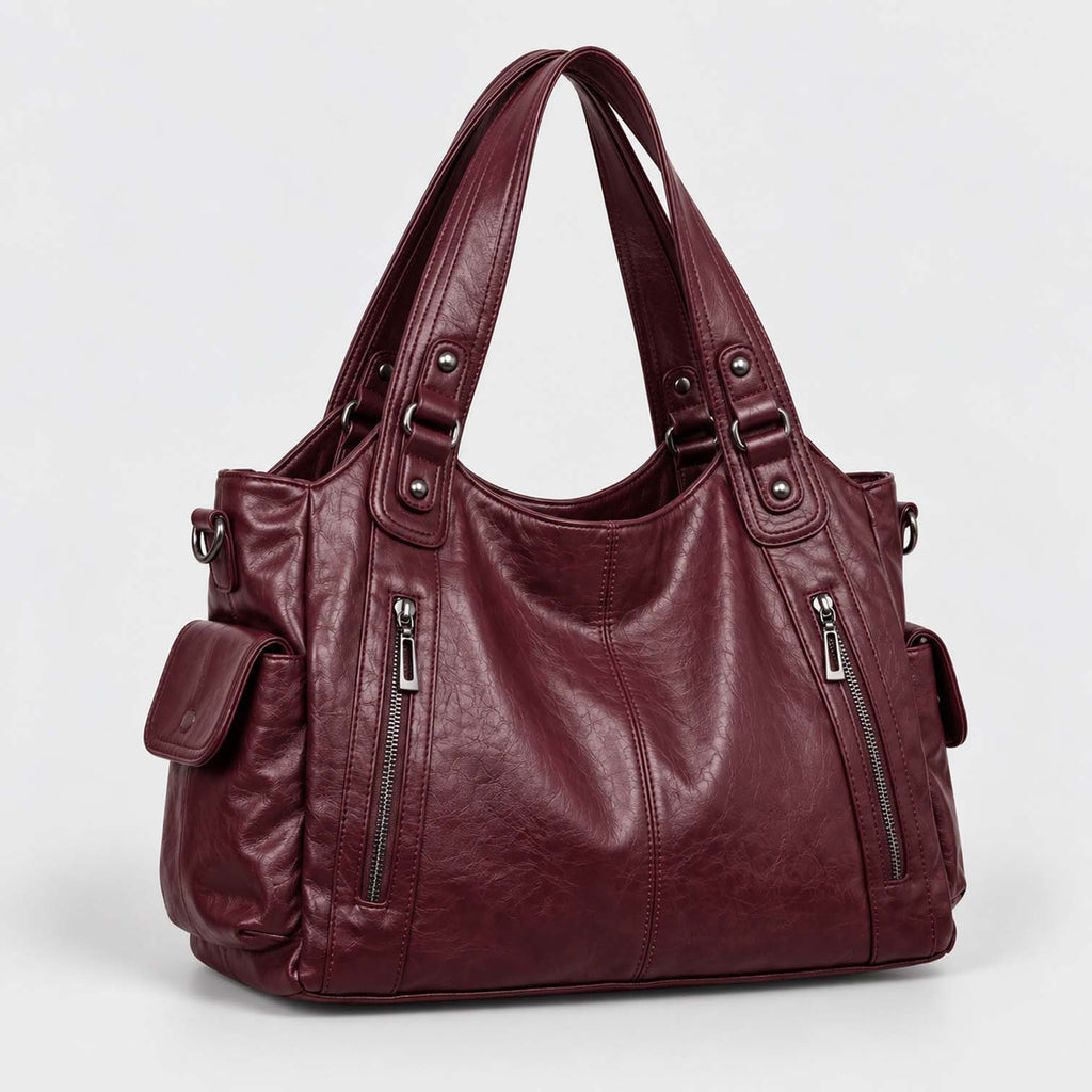 Monvaline | Women’s Shoulder Bag – Slouchy Faux Leather Hobo