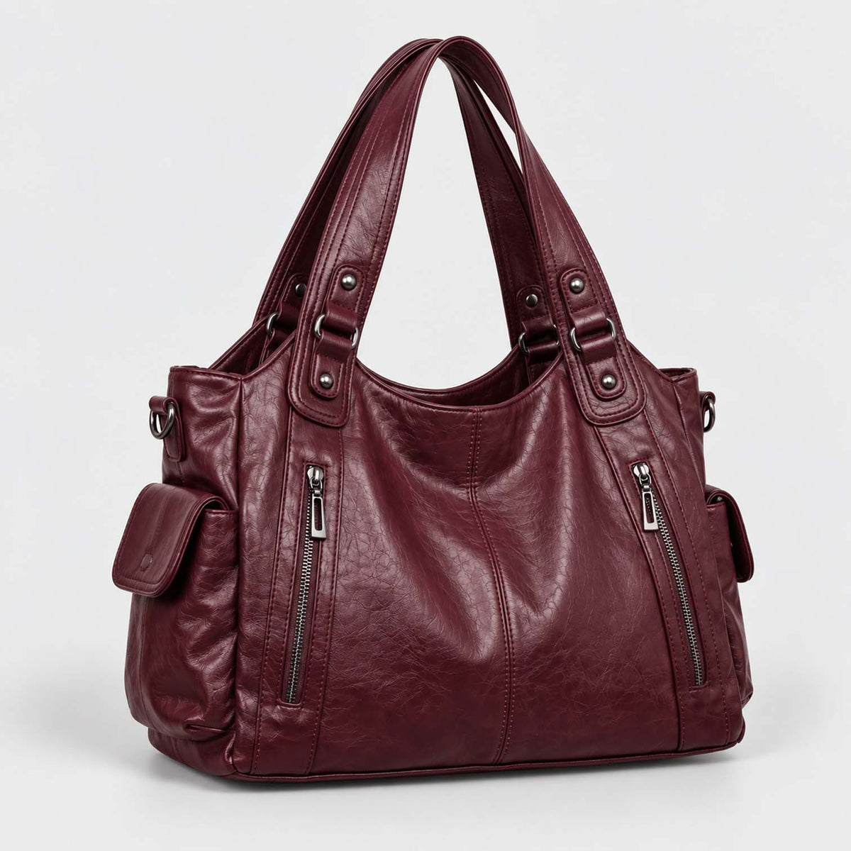 Monvaline | Women’s Shoulder Bag – Slouchy Faux Leather Hobo