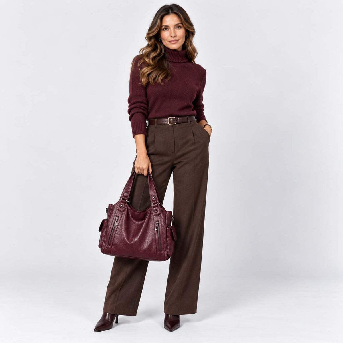 Monvaline | Women’s Shoulder Bag – Slouchy Faux Leather Hobo
